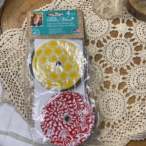 Pioneer Woman Set of 4 Drink Lids for 32 oz Mason Jars